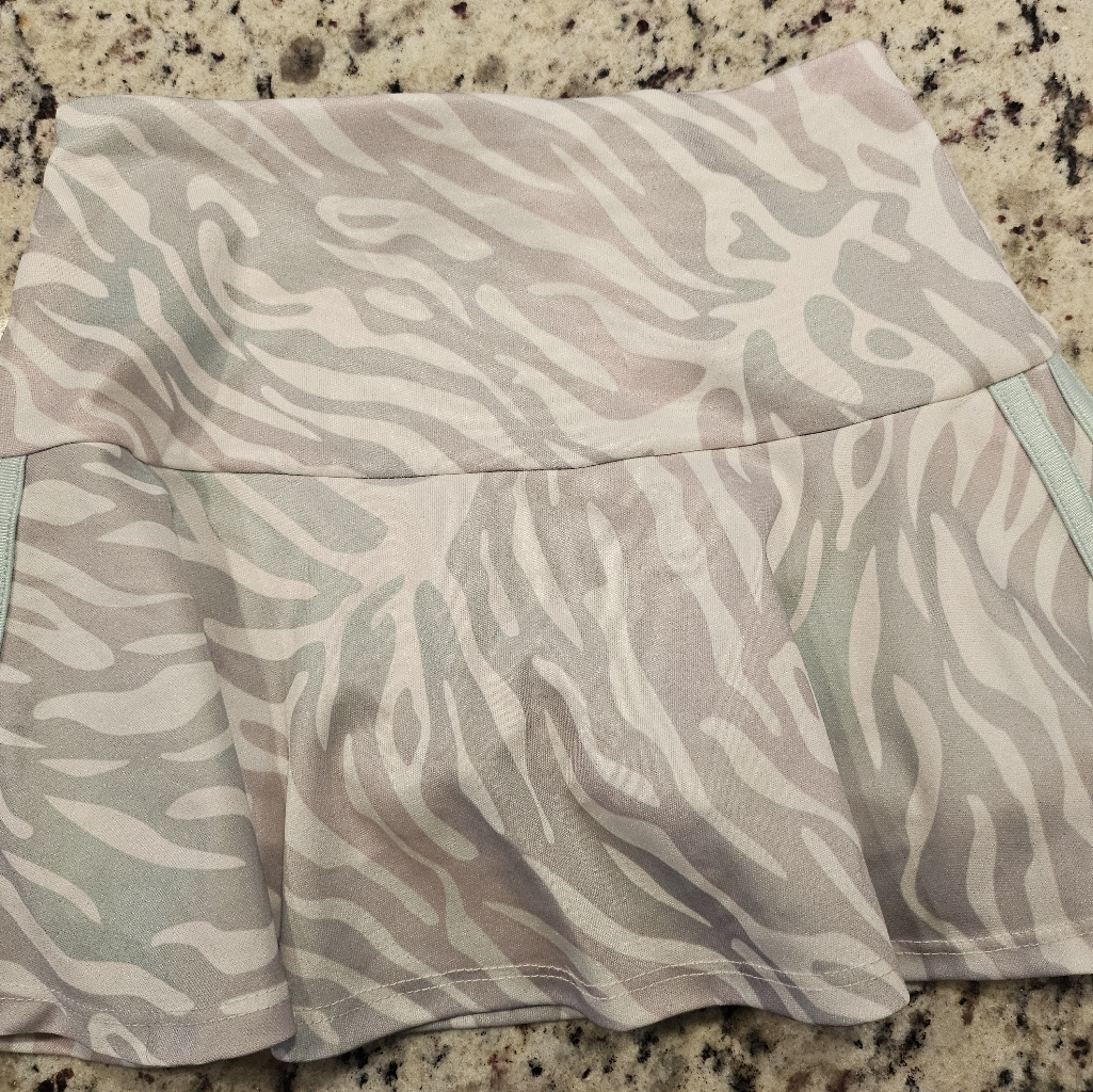 Adidas Tan And Cream Skater Mini Skirt